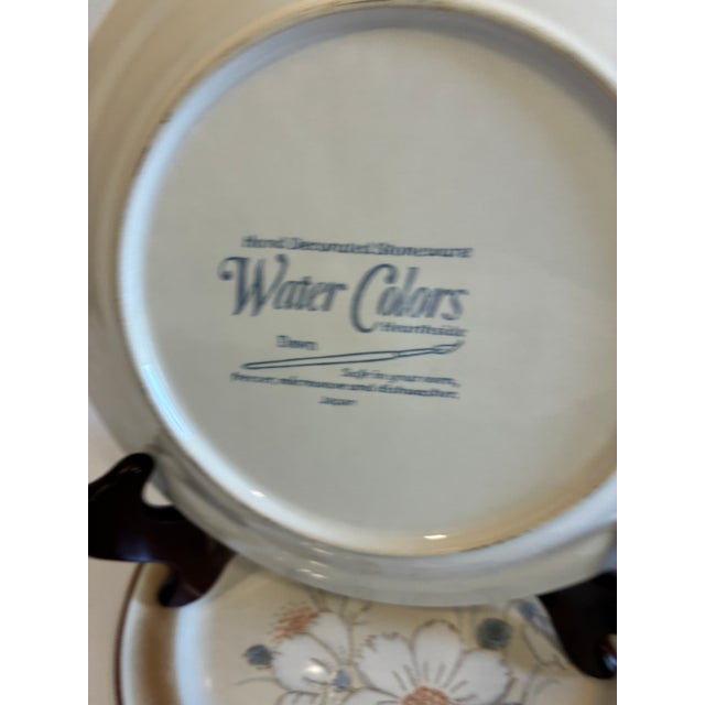 Tan Mid 20th Century Hearthside Water Colors Japanese Stoneware Salad Plates, Set of 4 For Sale - Image 8 of 9