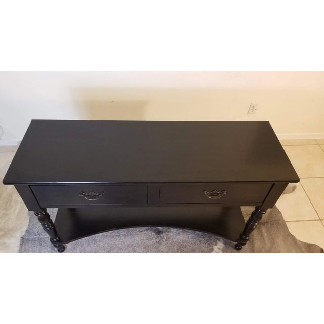 Wood Final Clearance Only Ralph Lauren Equestrian Collection Distressed Ebony Sideboard Console of Late 20th Century For Sale - Image 7 of 12