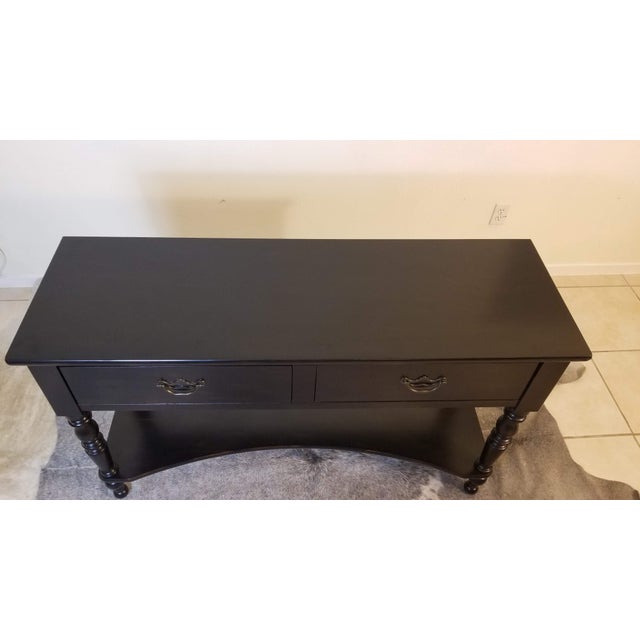 Wood Final Clearance Thru 2025 Only Ralph Lauren Equestrian Collection Distressed Ebony Sideboard Console of Late 20th Century For Sale - Image 7 of 12