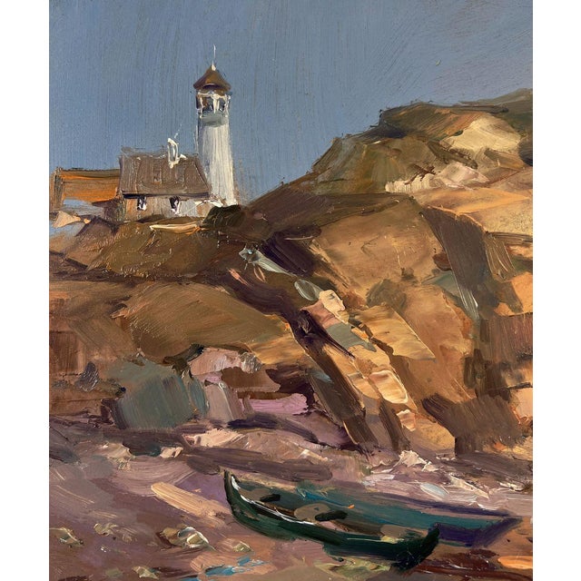 Oil Painting Seashore With a Boat Yuriy Suprunchuk For Sale - Image 6 of 10