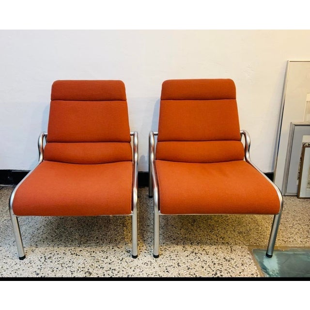 Metal and Wool Lounge Chairs by Martin Stoll, 1980s, Set of 2 For Sale - Image 11 of 11