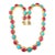 Bochic "Capri" Vintage Ruby, Turquoise & Diamond Necklace & Earrings Set 18K Gold For Sale