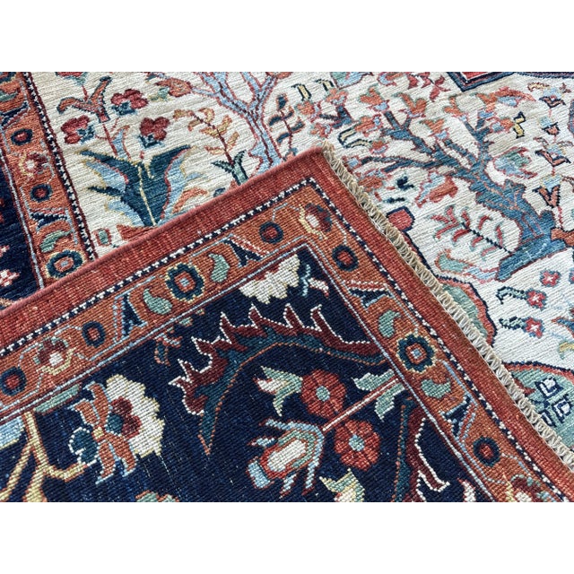 Fine Hand Knotted Tribal Serapi Rug For Sale - Image 6 of 6
