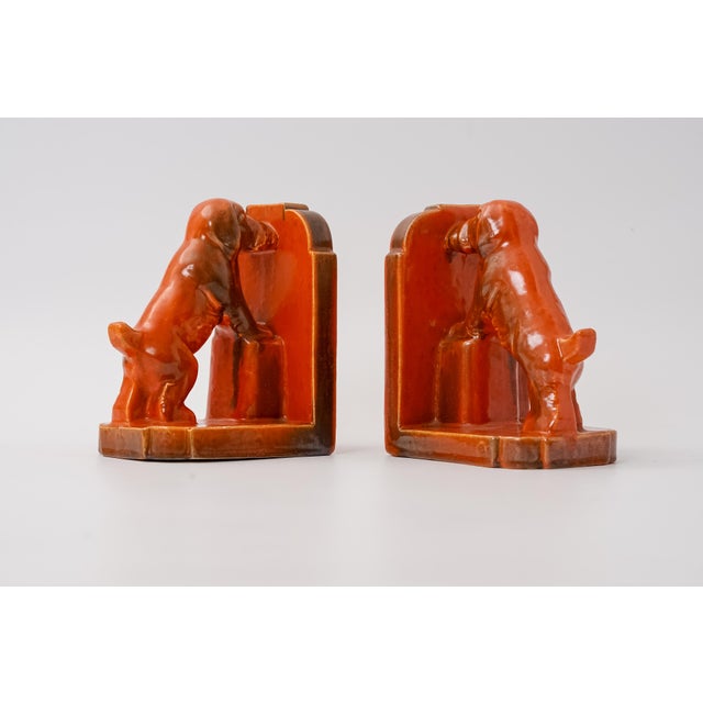 Art Deco Ceramic Dachshund Bookends by Eckhardt & Engler, 1935, Set of 2 For Sale - Image 4 of 8