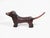 A wonderfully sculptural vintage carved hardwood dachshund, full of charm and character, with an elongated silhouette,...