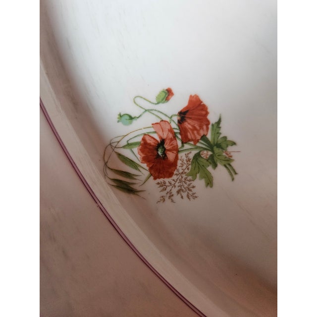 19th Century Early 19th Century Old Paris Platter Decorated With Wildflowers and a Raspberry Pink Border For Sale - Image 5 of 7