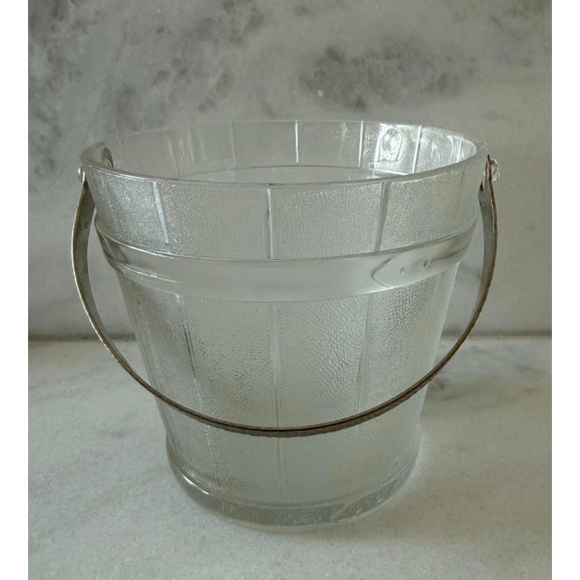 Vintage Frosted Glass Small Ice Bucket For Sale - Image 4 of 8