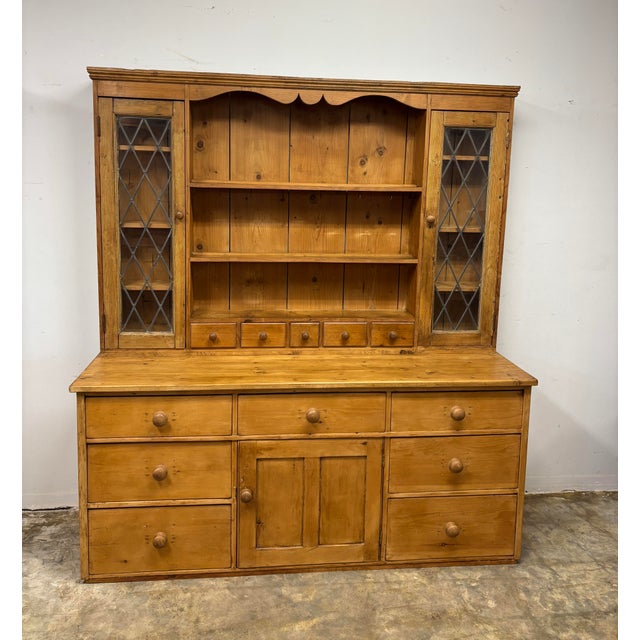 English Antique English Pine Dresser Hutch For Sale - Image 3 of 9