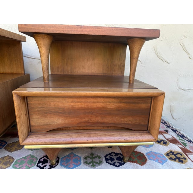 Cinnamon 1960s Kent Coffey the Elegante Nightstands With Drawer - A Pair For Sale - Image 8 of 18
