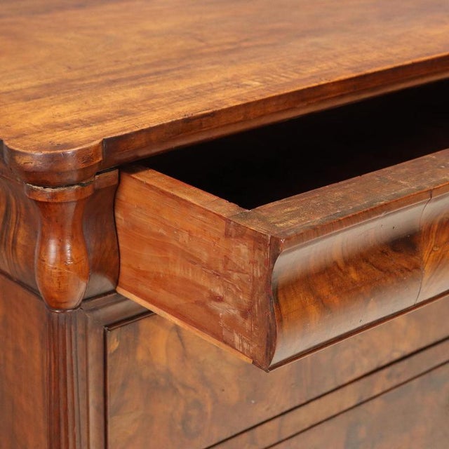 Louis Philippe Chest of Drawers in Walnut and Walnut Burl For Sale - Image 4 of 11