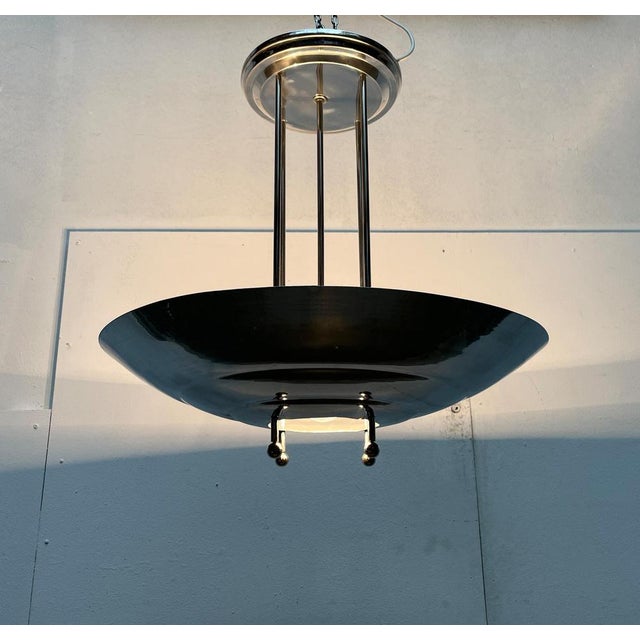 Mid-Century Modern Art Deco Style Pendant Lamp, 1950s For Sale - Image 6 of 18