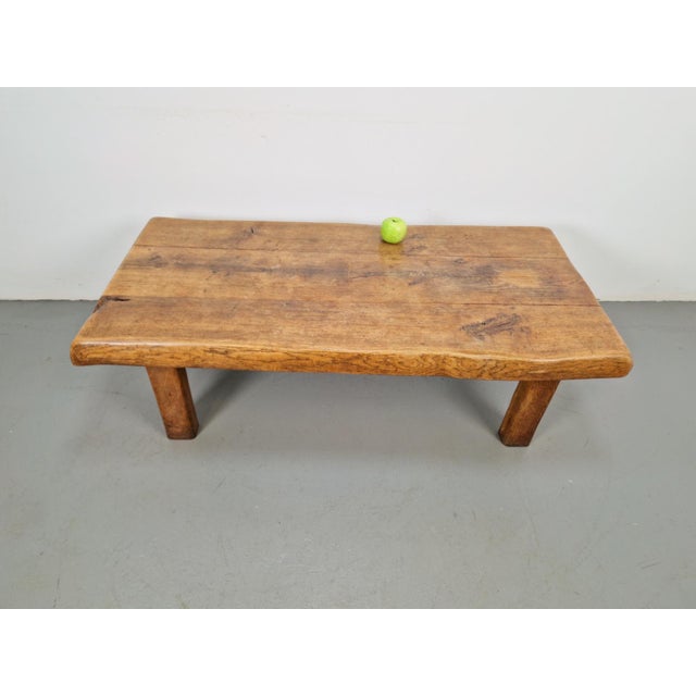 Mid-Century Brutalist Coffee Table in Oak, Spain, 1960s For Sale - Image 11 of 12