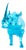 Azure Resin Rhino Spirit from Richard Orlinski For Sale