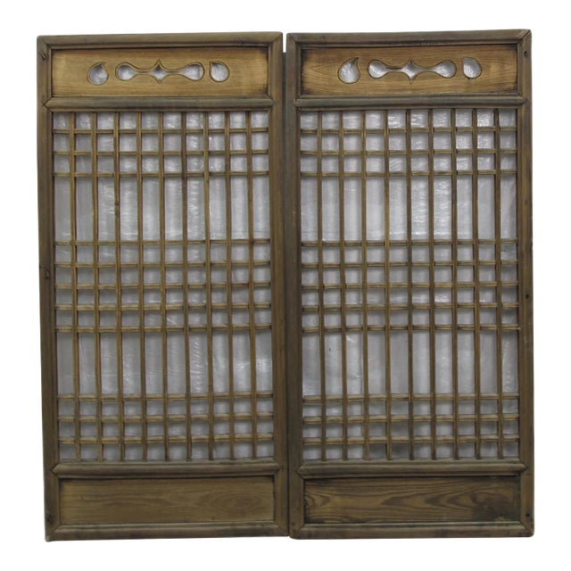 Pair of Antique Chinese Latticed Screen Panel 2 For Sale