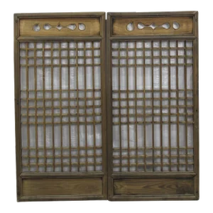 Pair of Antique Chinese Latticed Screen Panel 2