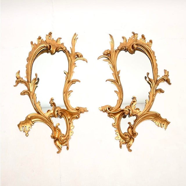 Antique French Carved Gilt Wood Mirrors, 1850, Set of 2 For Sale - Image 11 of 11