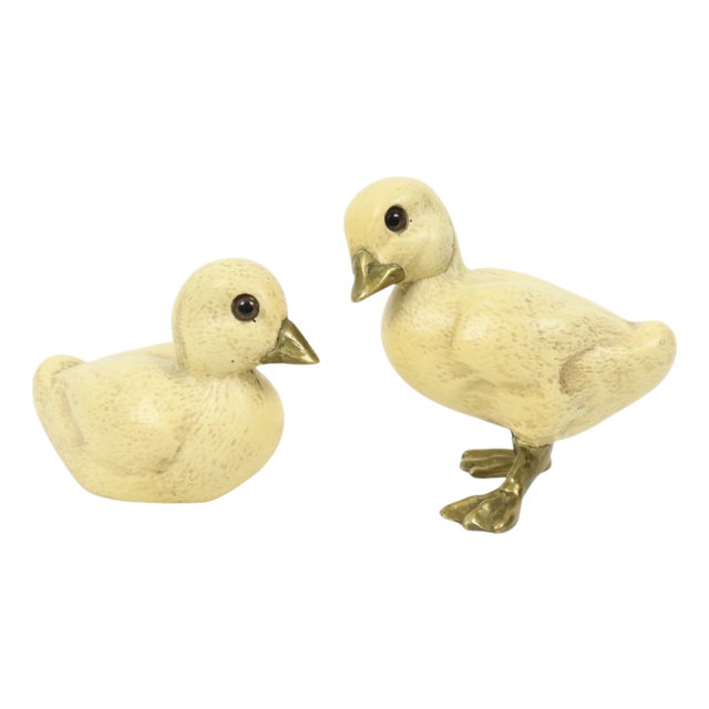 Duck Figurines in Resin and Brass from Malevolti, Italy, 1970s, Set of 2 For Sale