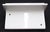 Flush mount rectangular bathroom shelf made of white porcelain over ceramic. There are two predrilled holes for drainage....
