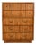 Drexel Heritage Mid-Century Modern Hollywood Regency Campaign Walnut Highboy Dresser, 1970s For Sale