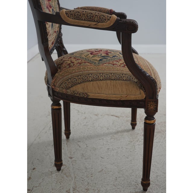 Pair of Andre Originals Louis XVI Style Armchairs For Sale - Image 12 of 18