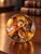 English Vintage English Langham Studio Art Glass Paperweight With Amber Swirls and Bubbles For Sale - Image 3 of 5