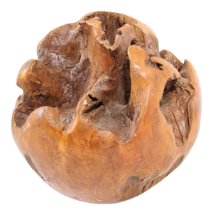 Late 20th Century Hand-Carved Teak Wood Root Organic Sphere Sculpture