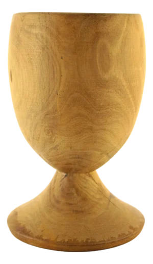 Early 19th Century Federal/Georgian Finely Turned Wood Treen Ware Raised Wine Goblet