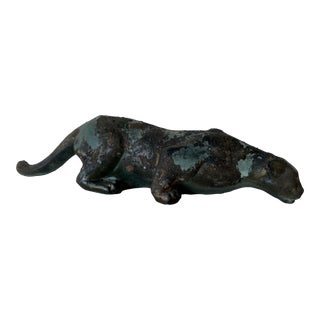 Tony Evans Raku Studio Pottery Art Cougar Sculpture For Sale
