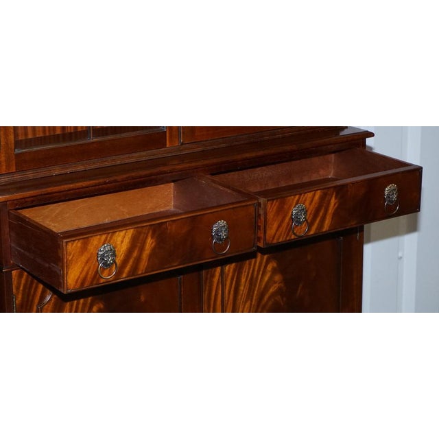 Georgian Display Cabinets with Brass Lion Handles, Set of 2 For Sale - Image 11 of 18