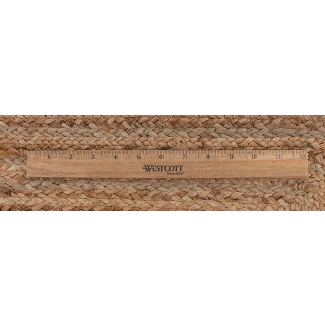 Green Scallop Edge With Natural Jute Rug 5x7 Ft. For Sale - Image 10 of 13