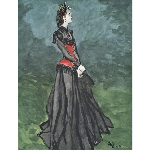 Matted Mid-Century Haute Couture Fashion Print by Eric For Sale - Image 4 of 4