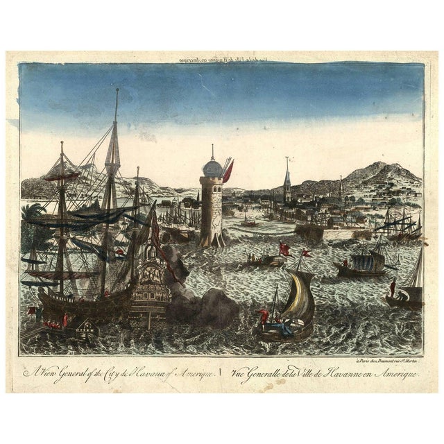 Optical View of Havana, Cuba, 1770, Print For Sale