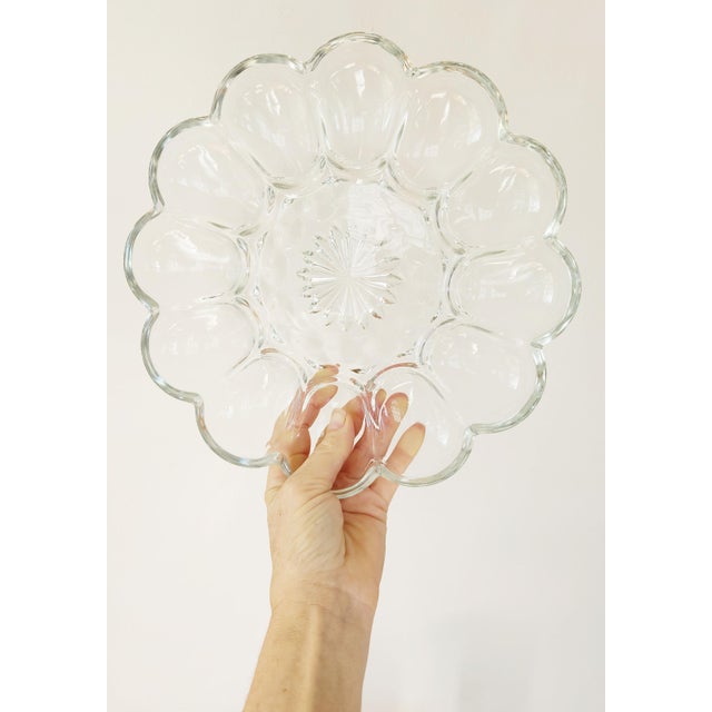 Vintage Glass Deviled Egg Serving Platter For Sale In New York - Image 6 of 10