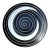 Vintage Monumental Black and White Spiral Ceramic Plate For Sale