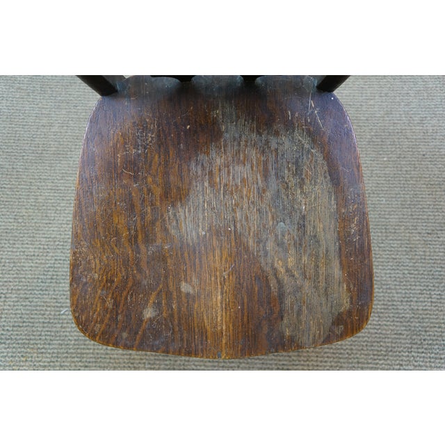 Antique Victorian Quartersawn Oak Child Doll Sized Desk Dining Chair 25" For Sale - Image 13 of 15