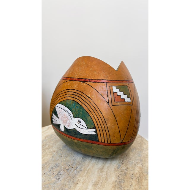This authentic piece of Native American folk art by known Cherokee-descendant artist Brad Hawiyeh-Ehi (1936–2016) features...