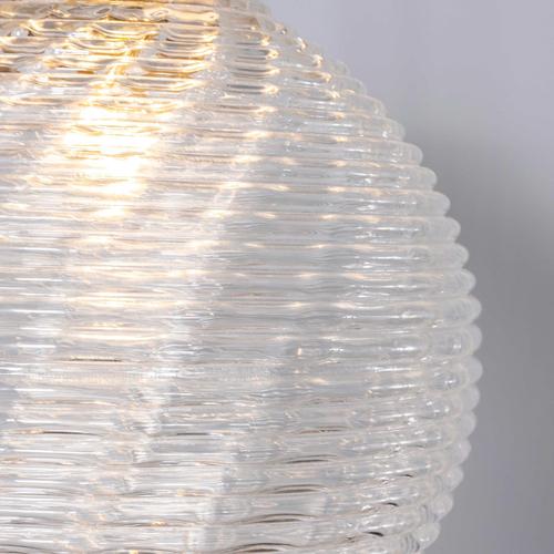 Metal Large Wave Crystal Globe Pendant, 1950s For Sale - Image 7 of 16