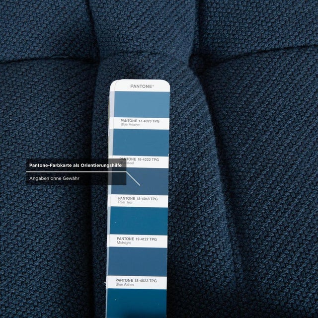 Togo Ottoman in Petrol Blue Fabric by Michel Ducaroy for Ligne Roset For Sale - Image 5 of 10