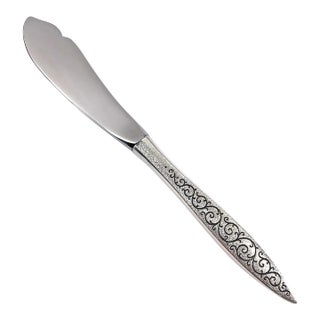 1960s Wallace Sterling Silver Master Butter Knife - Spanish Lace Pattern For Sale