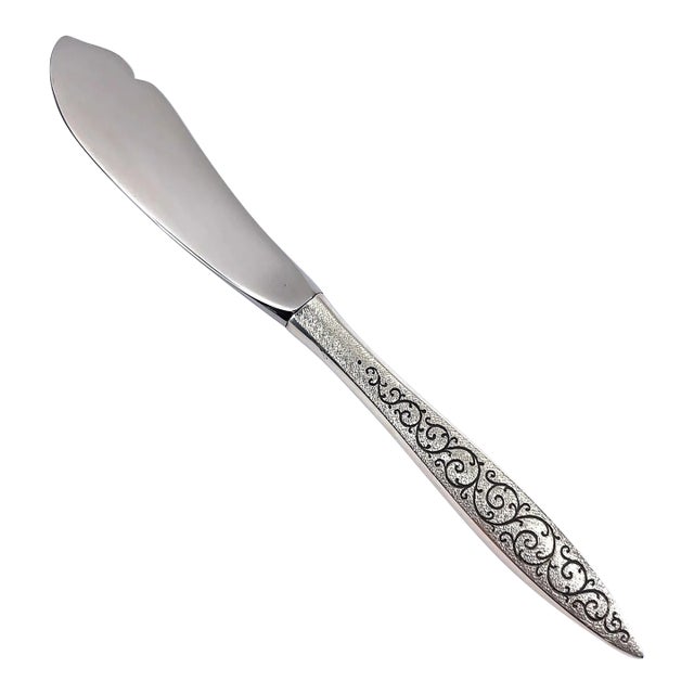1960s Wallace Sterling Silver Master Butter Knife - Spanish Lace Pattern For Sale