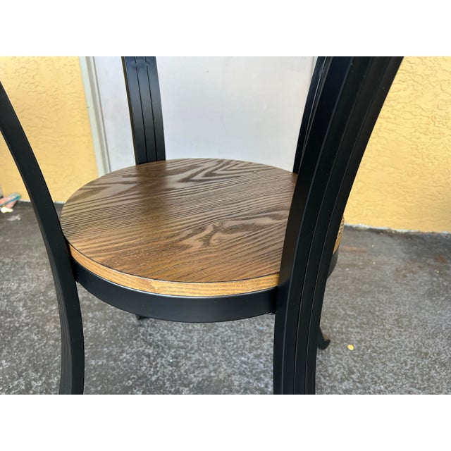 Modern Vintage Small Round Table 40” Tall For Sale - Image 3 of 4