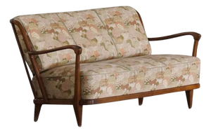 Swedish Modern Freestanding Sofa in Floral Upholstery attributed to Svante Skogh, 1940s