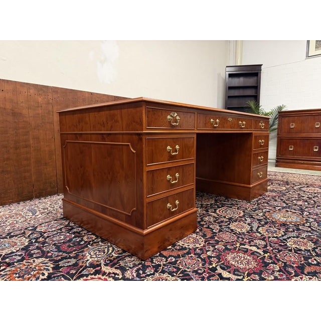 English Desk with Brown Leather For Sale - Image 5 of 18