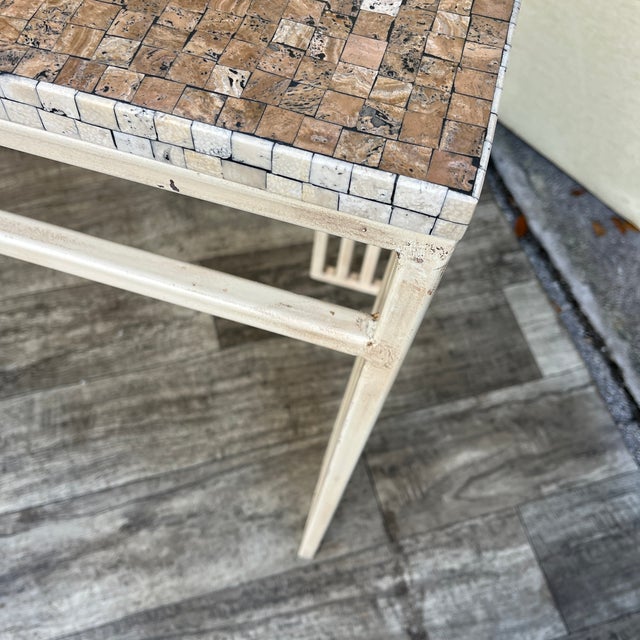 Postmodern Mosaic Top Console Table With Patinated Iron Base. Circa 1980s For Sale - Image 15 of 18