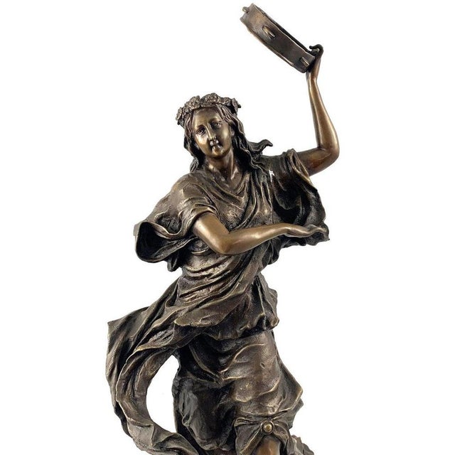 20th Century Bronze Figure of a Female Dancer with Tambourine For Sale - Image 6 of 9
