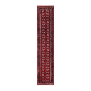 Tribal Bokhara Red/Beige Hand Knotted Wool Rug Runner For Sale