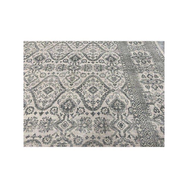 Green 1990s Handwoven Transitional European Area Rug 10x14 For Sale - Image 8 of 11