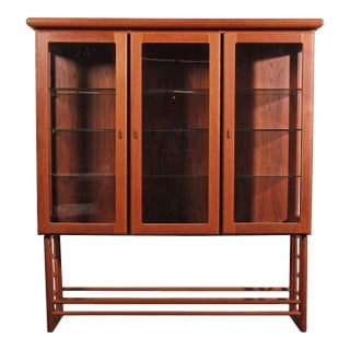 Mid-Century Danish Modern Teak Display Case Circa. 1960s For Sale