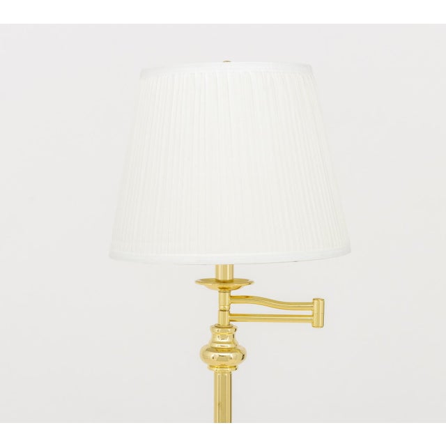Modern Modern Polished Brass Adjustable Floor Lamps, Pair For Sale - Image 3 of 8