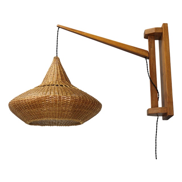 Wall Wooden Lamp attributed to Pokrok Zilina, Former Czechoslovakia, 1960s For Sale